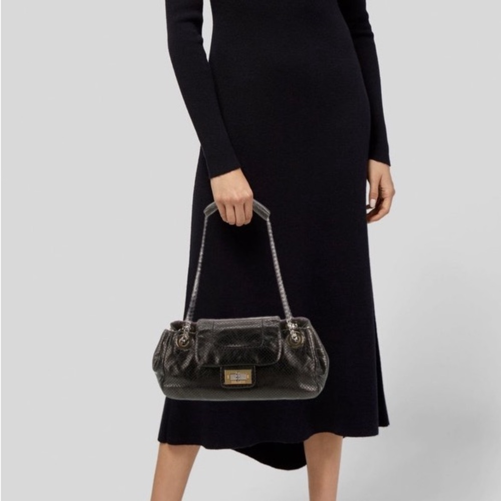 Chanel Perforated Accordion Flap Bag in Black Leather - Picture 14 of 15